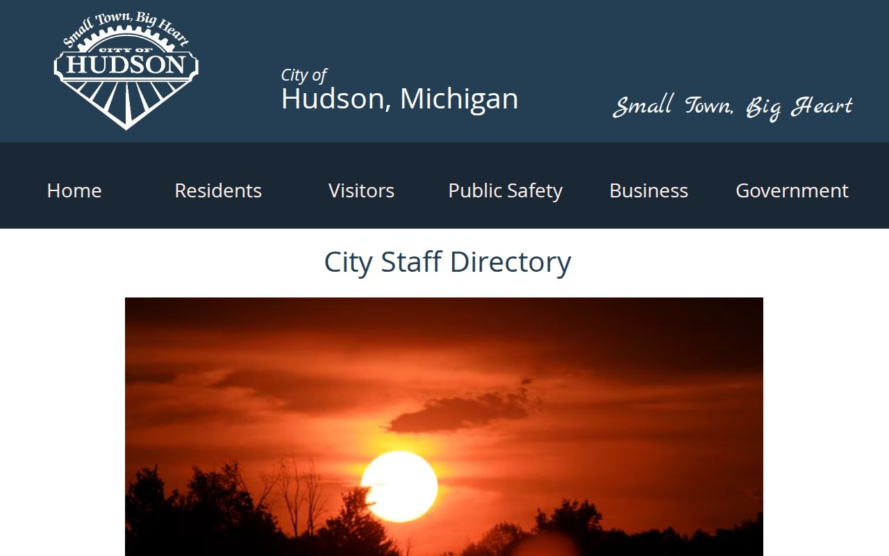 Hudson warrant search contact page for city staff and the police department