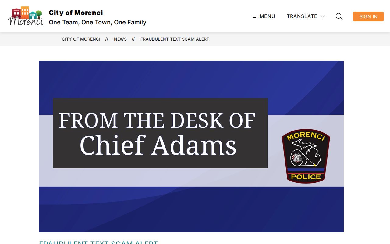 Morenci warrant records warning about fake Secretary of State traffic text messages